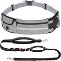 Hands Free Dog Leash Dual Bungee Adjustable Waist Belt Running Walking