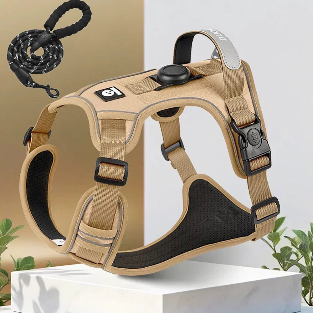 TrackSafe Reflective No-Pull Dog Harness & Leash Set